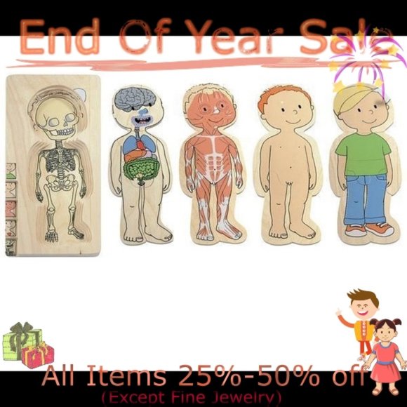 Hape Other - New Hape by Beleduc 5-Layer wooden Body Puzzle